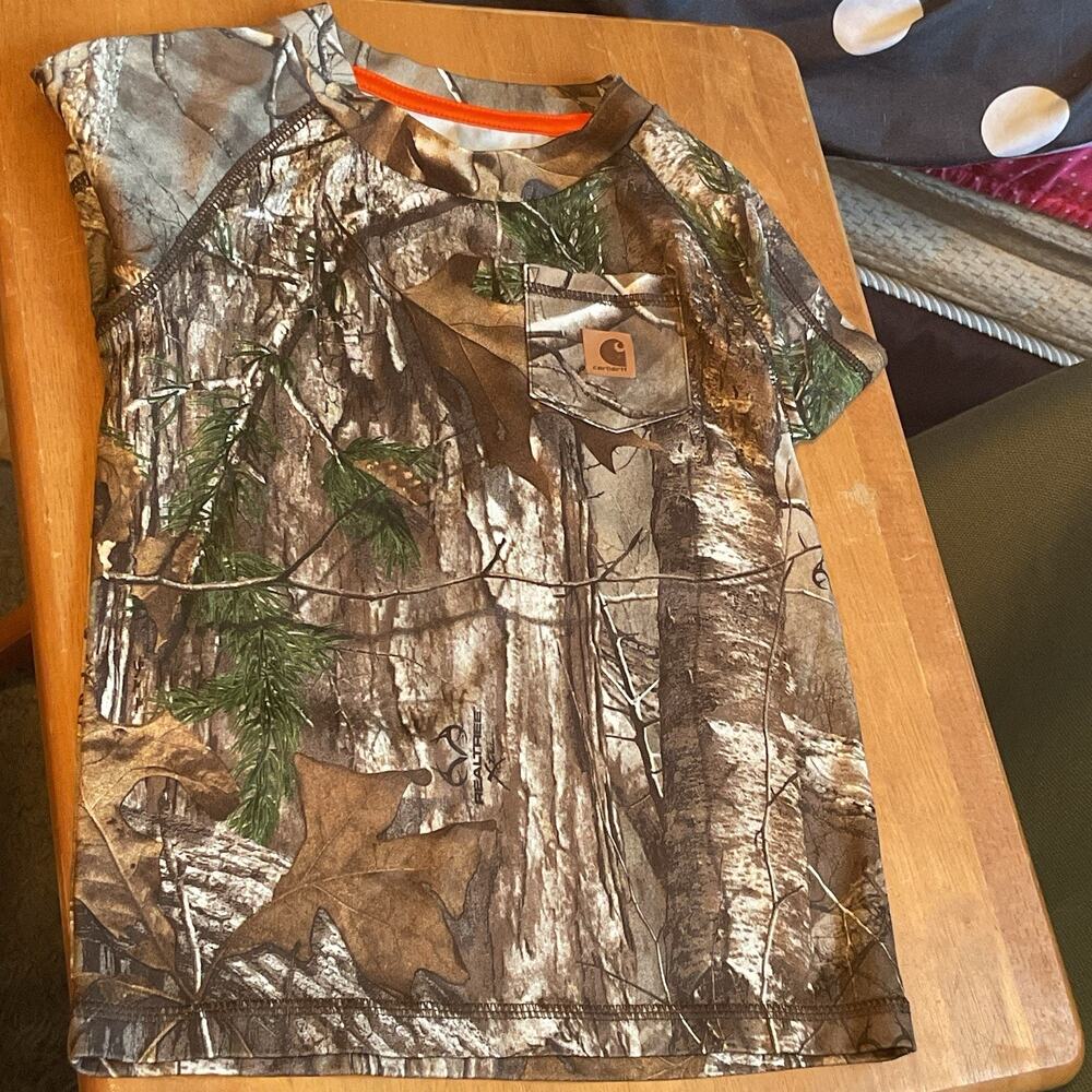 Carhartt Realtree Camo Shirt 3T Kids Pocket Hunting Tee Top